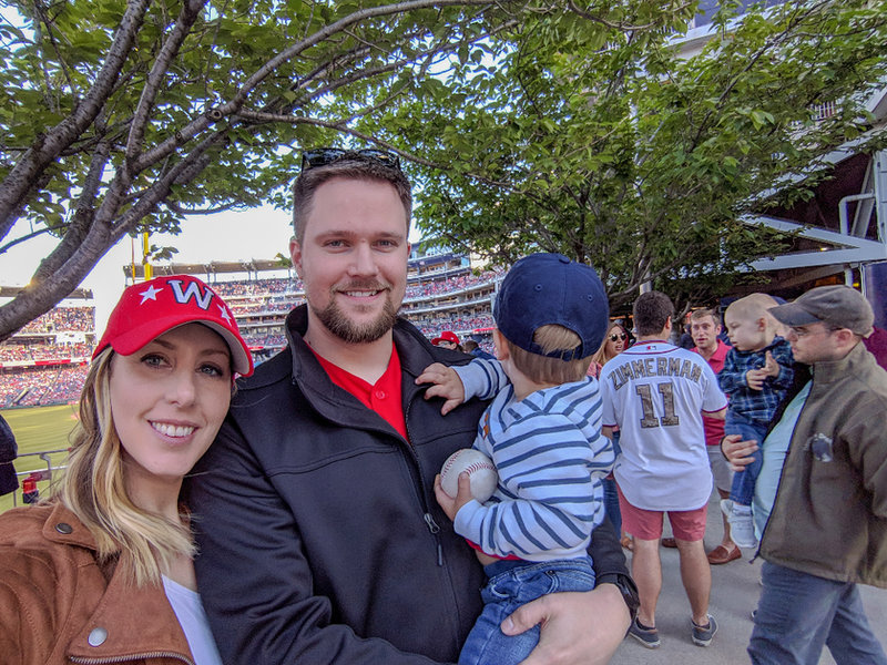 Devon’s family at a baseball game